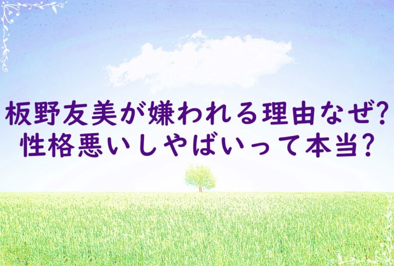 板野友美が嫌われる理由なぜ？性格悪いしやばいって本当？