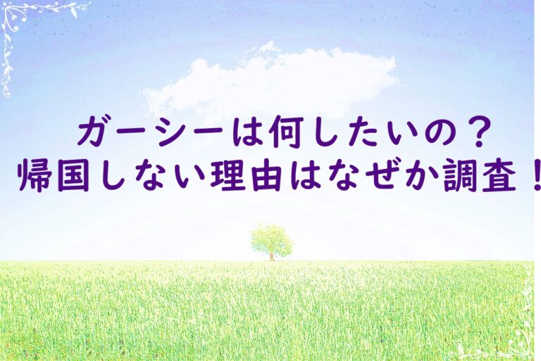 ガーシーは何したいの？帰国しない理由はなぜか調査！