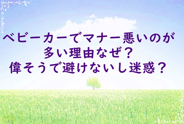 ベビーカーでマナー悪いのが多いのはなぜ？偉そうで避けないし迷惑？